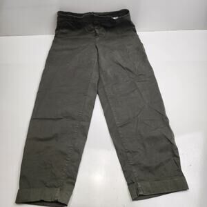 ZARA Army Green Long Cuffed Dressy Pants w/ Pockets Women's Size 4 (36)